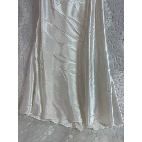 VTG Eileen West Romantic Lace Trim Satin Chemise Nightgown Slip Bridal White L - Picture 8 of 13